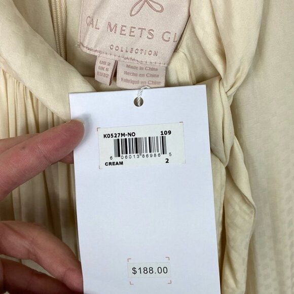 Gal Meets Glam Collection Aimee Dress Neck Tie Textured New With Tags Size 2 NWT - Picture 9 of 16